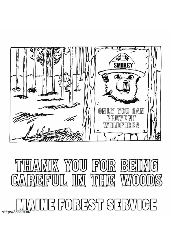 Smoky Bear Poster coloring page