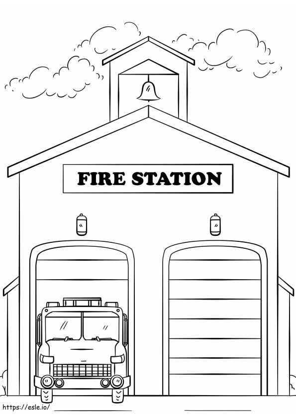 1584001647 Fire Station coloring page