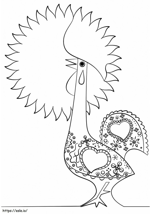Portuguese Rooster 5 coloring page