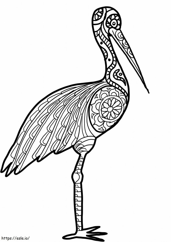 Mandala Stork coloring page