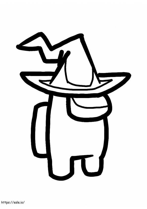 Among Us Witch coloring page
