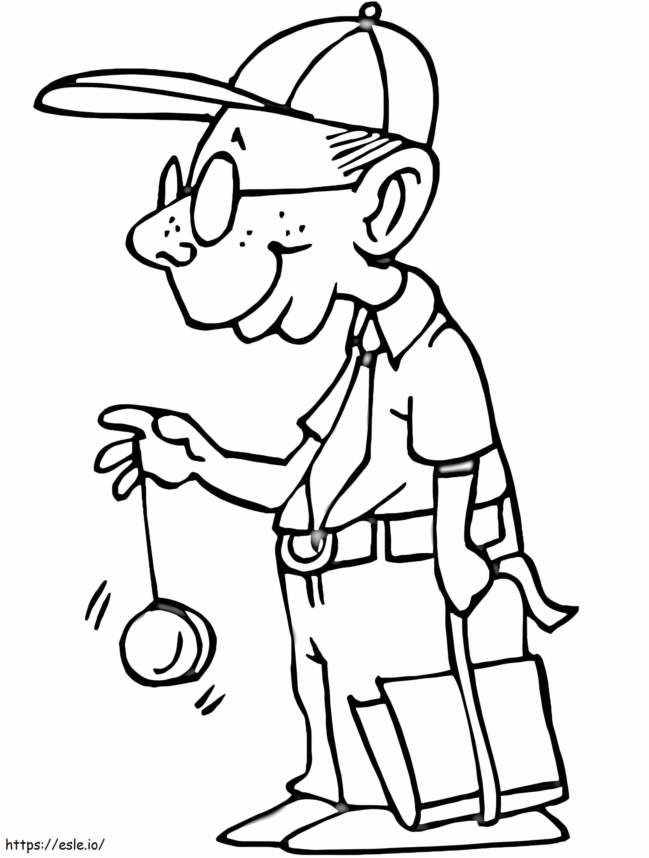 A Guy Playing Yo Yo coloring page