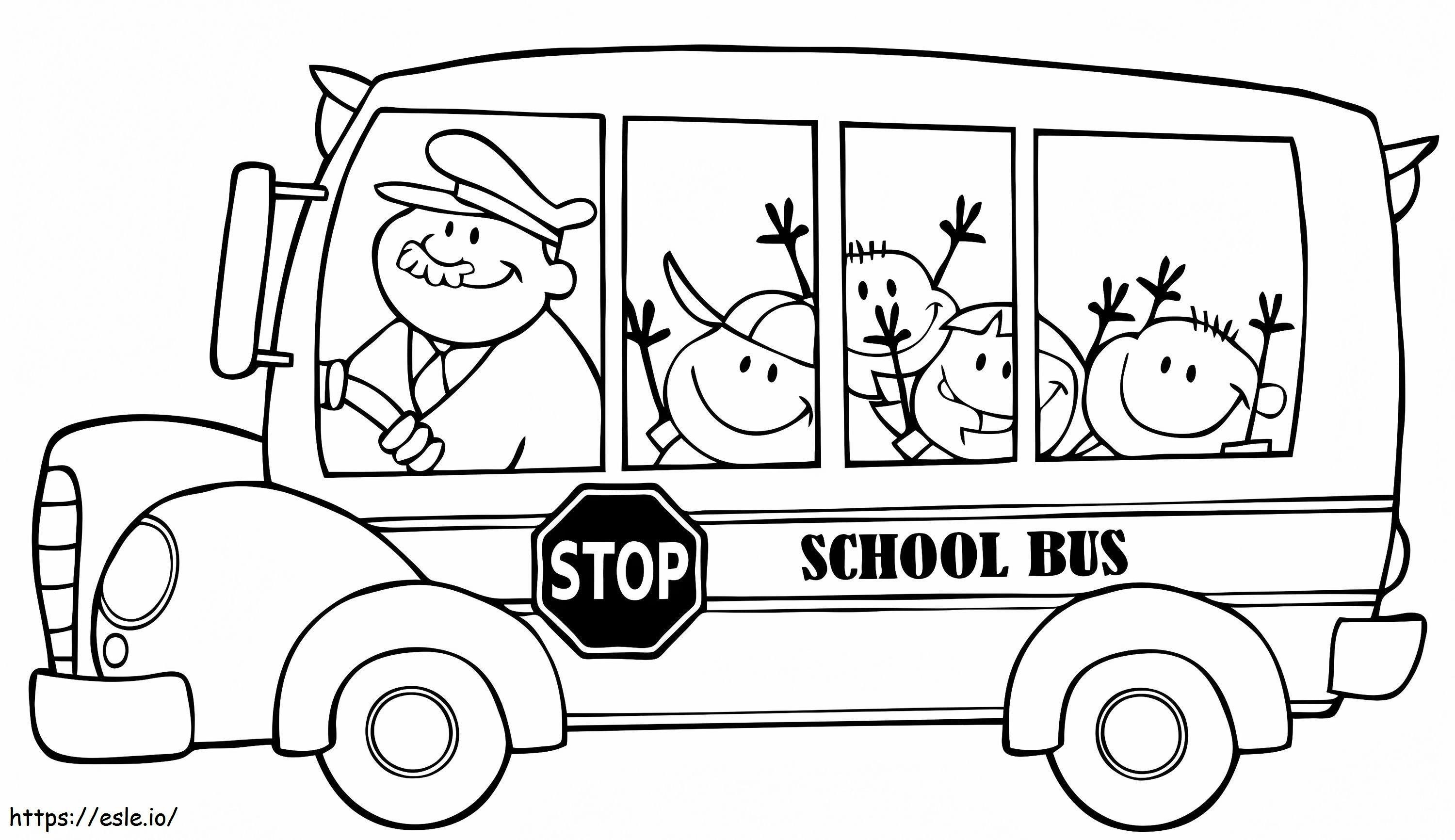 1560589158 School Bus A4 coloring page