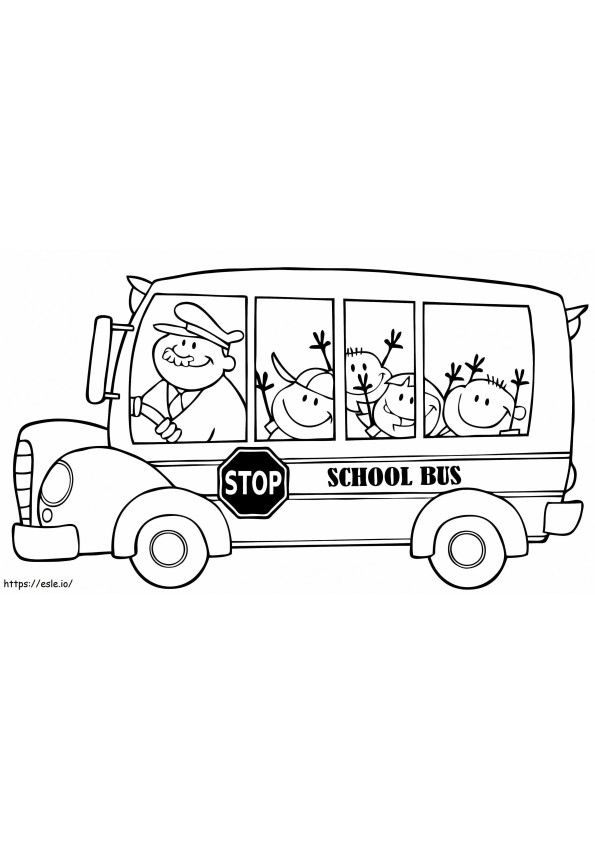 Coloriage 1560589158 Autobus scolaire A4 à imprimer dessin