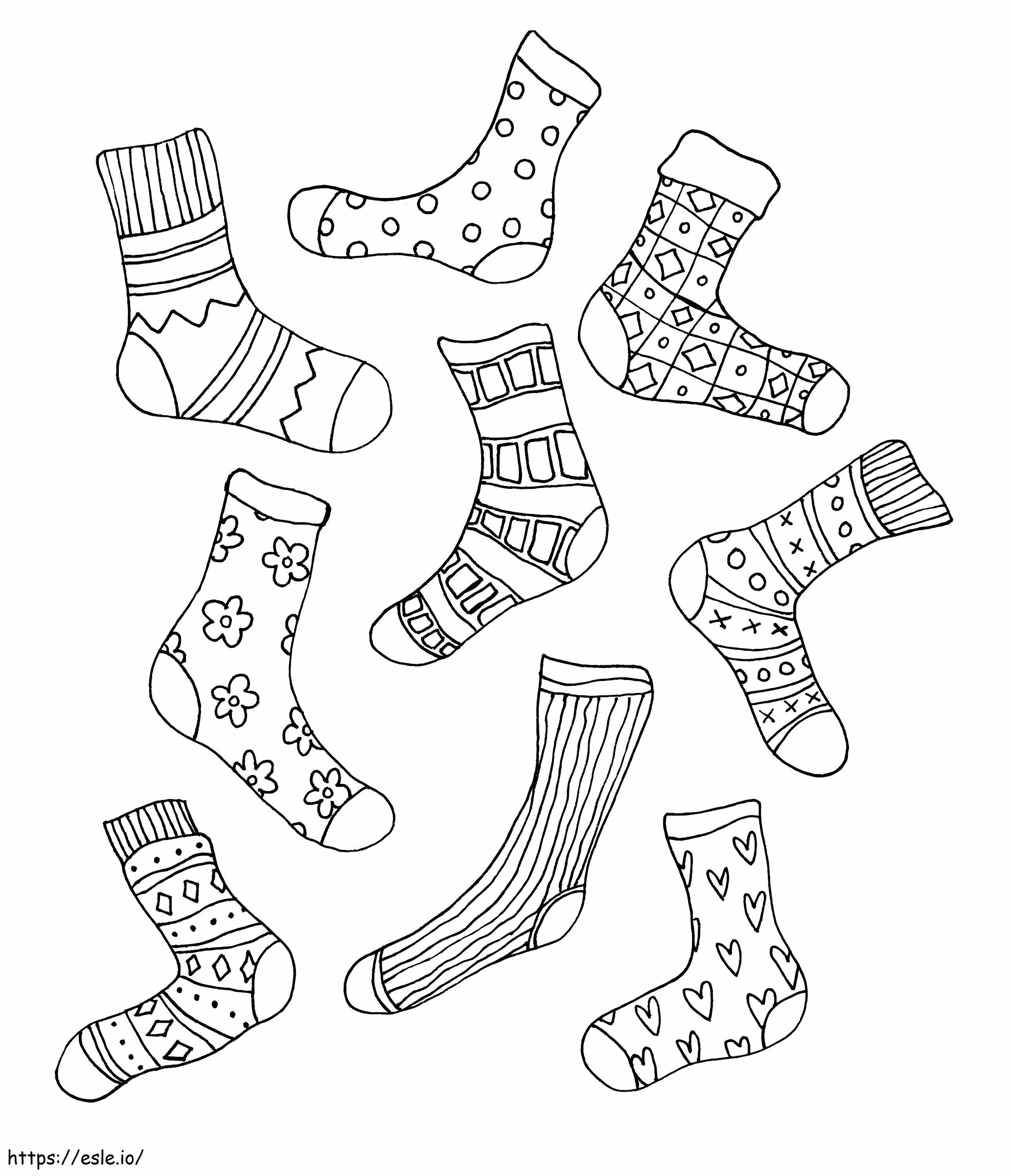 Bedrukbare sokken kleurplaat kleurplaat