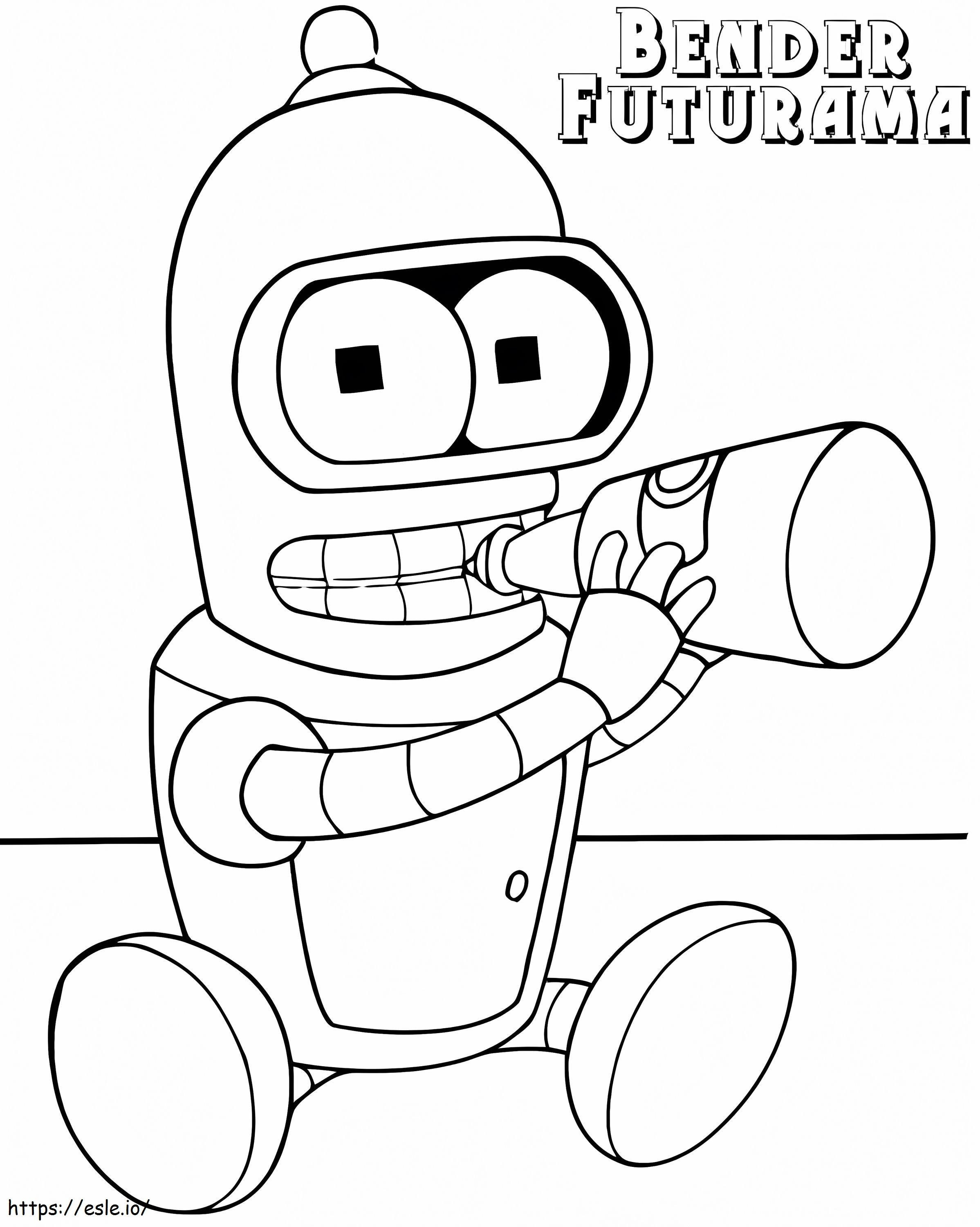 Bebê Bender de Futurama para colorir