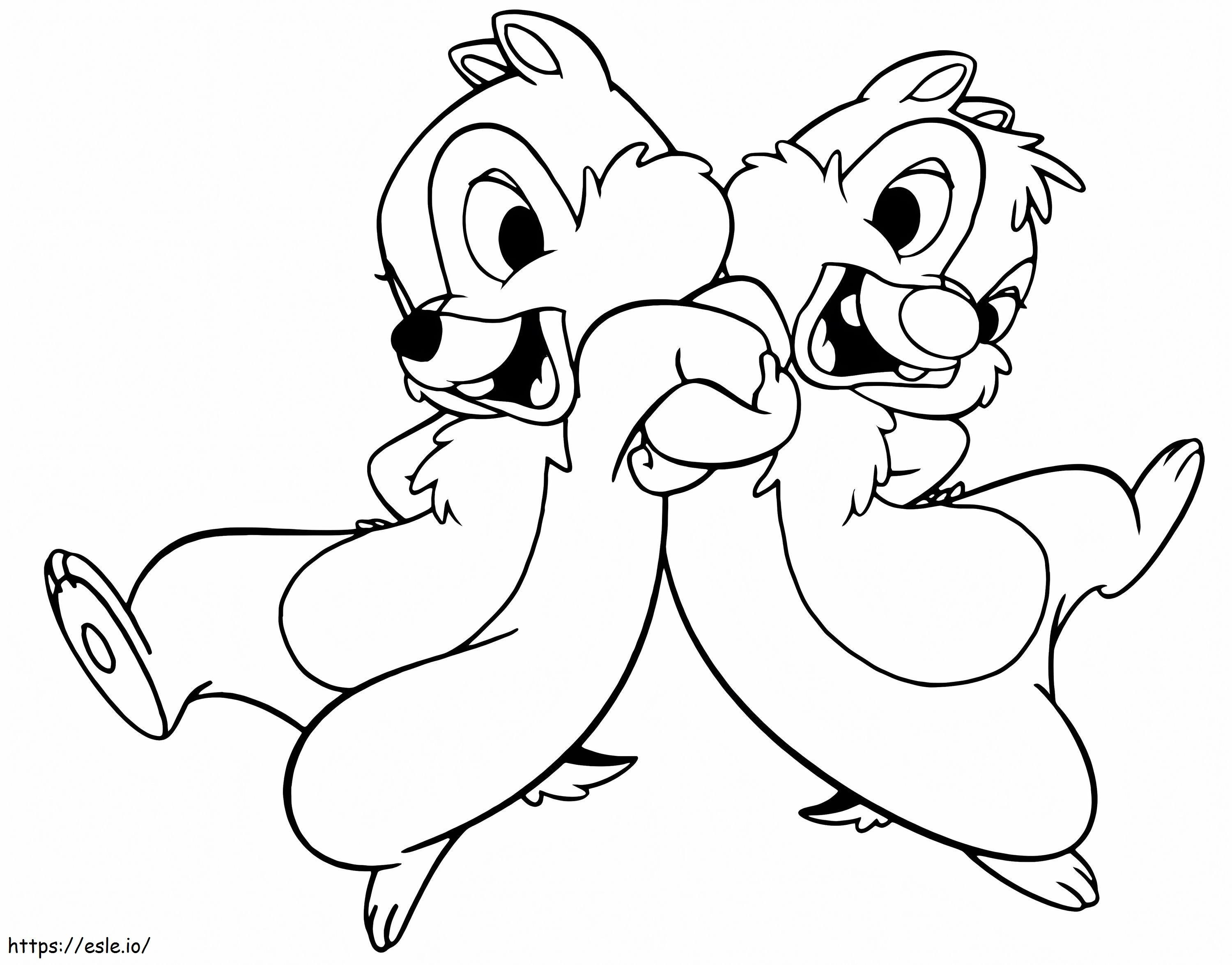 Funny Chip And Dale coloring page