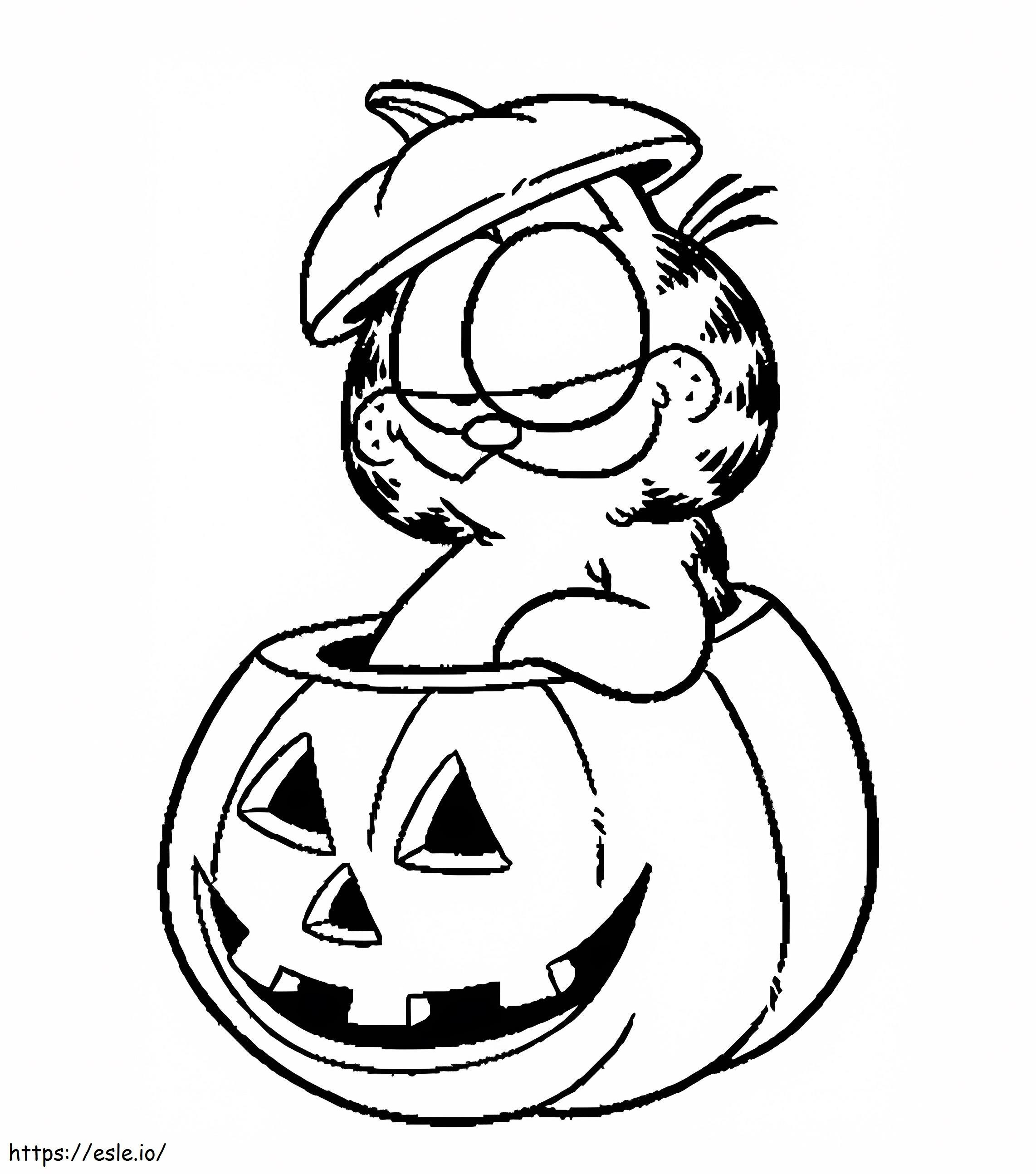 Halloweenowy Garfield Disneya kolorowanka