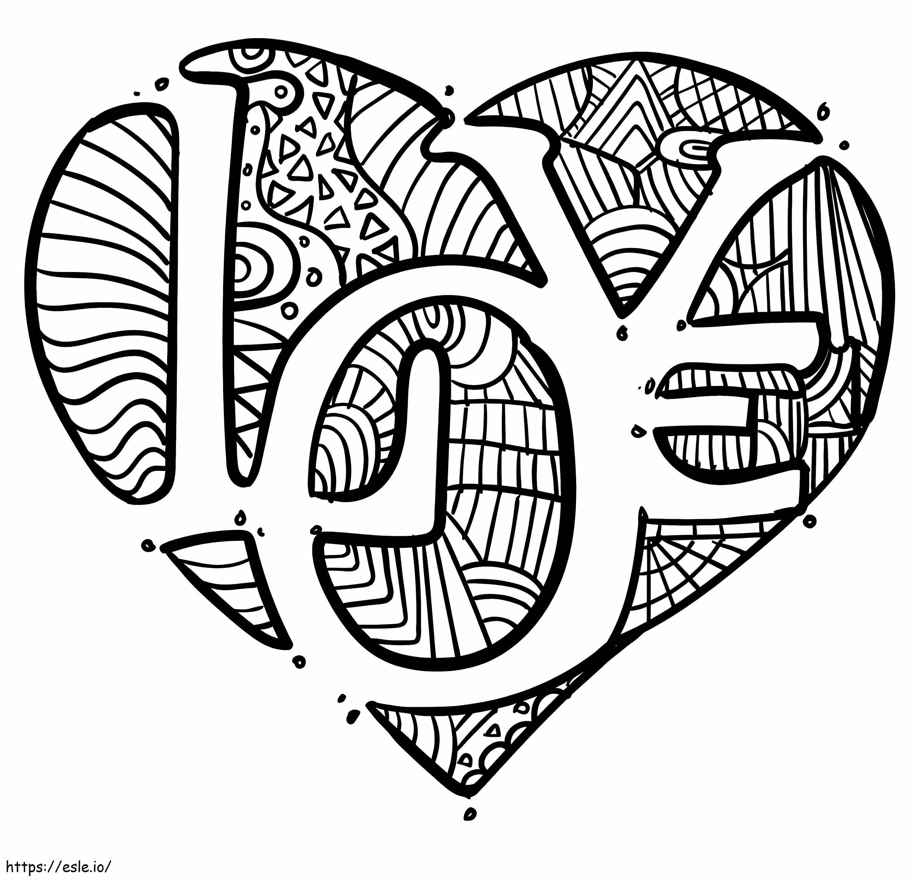 Coloriage L'amour dans le coeur à imprimer dessin