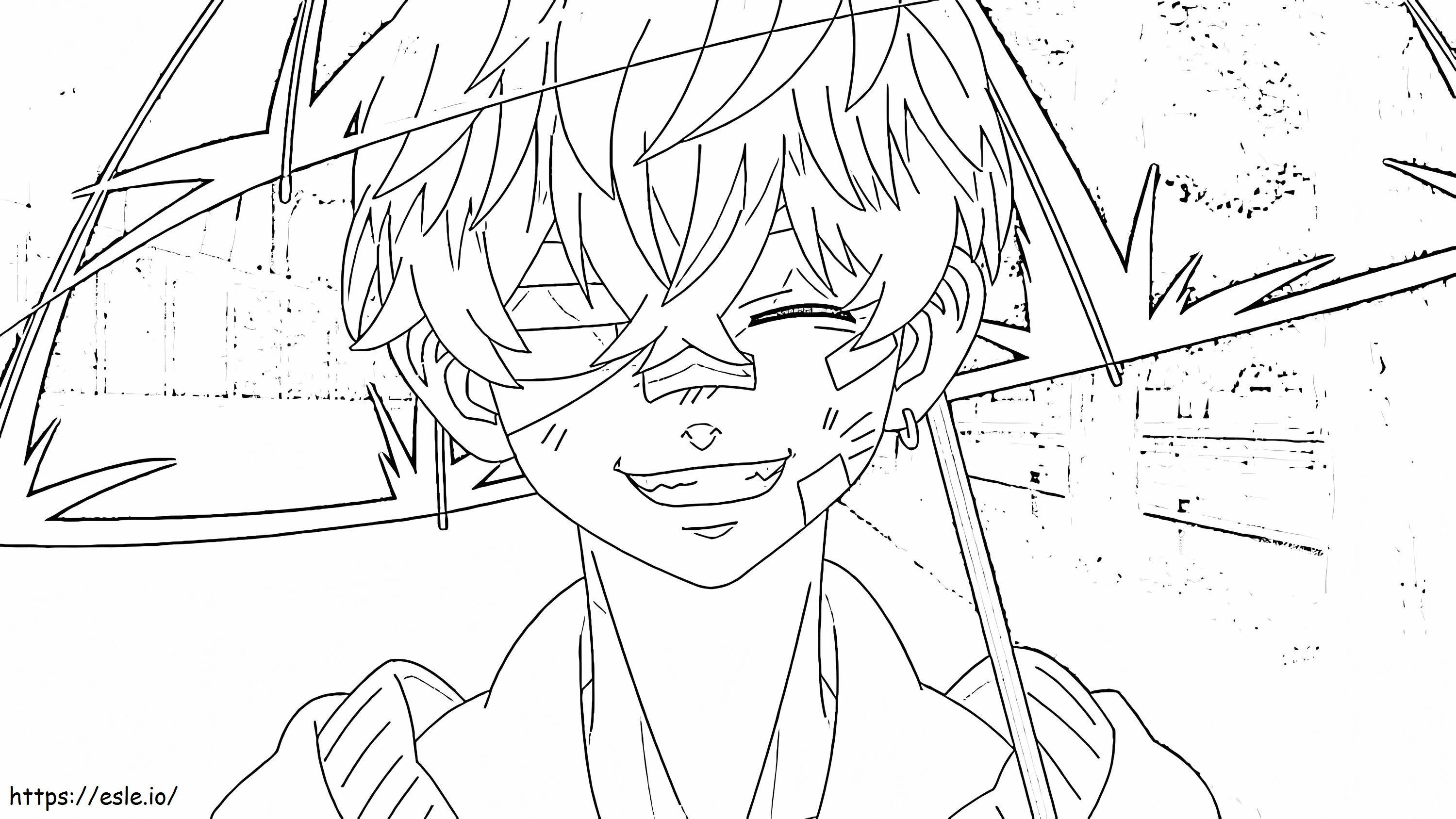 Chifuyu Matsuno sonriendo para colorear