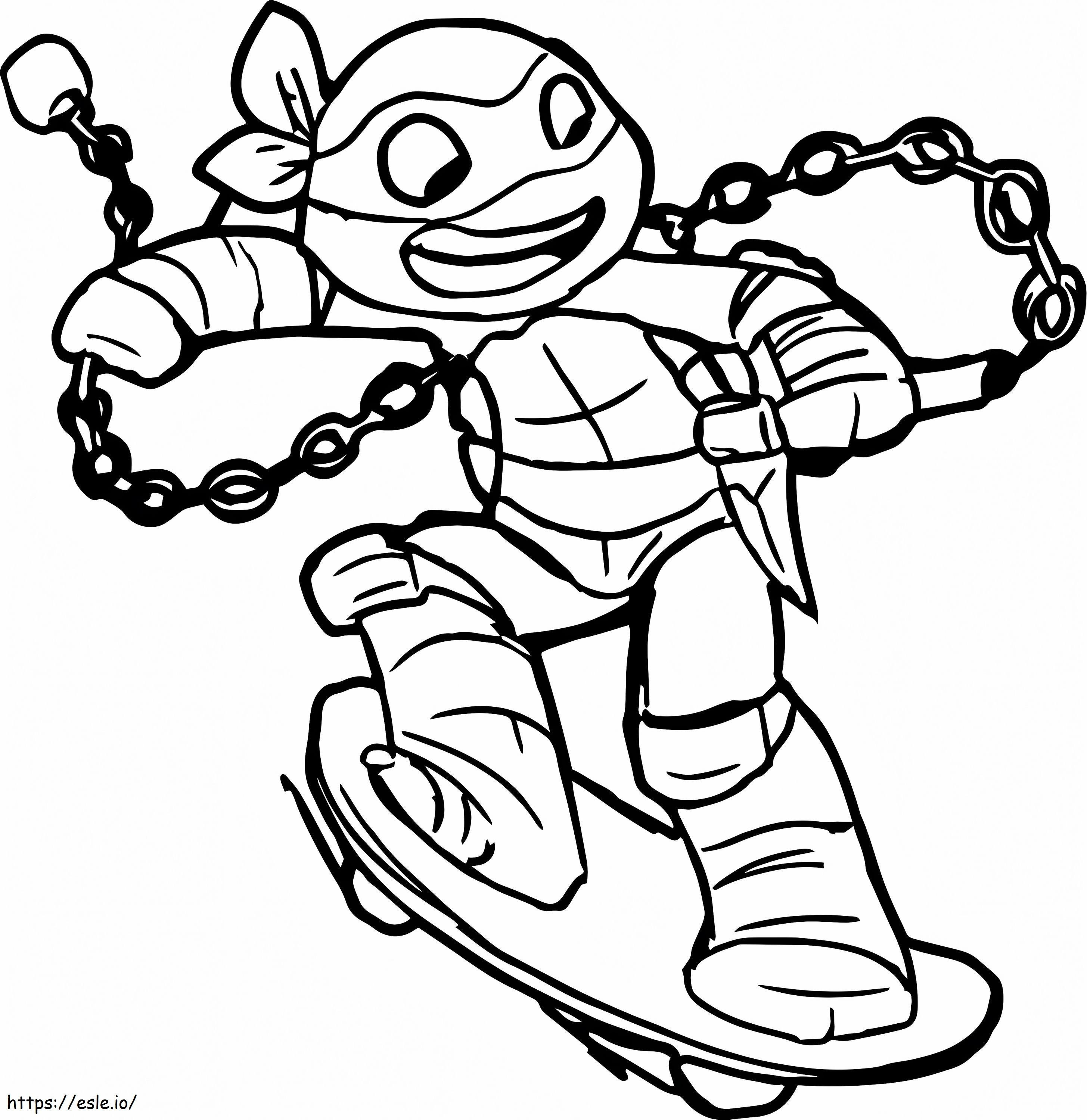 1532140232 Ninja Turtle Skateboarding A4 de colorat