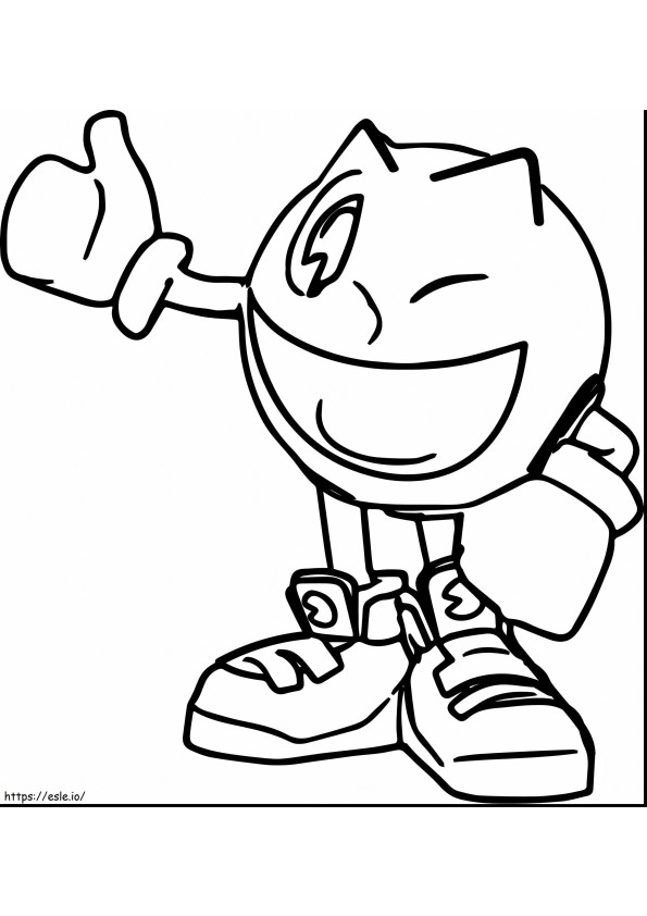Smilling Pacman coloring page