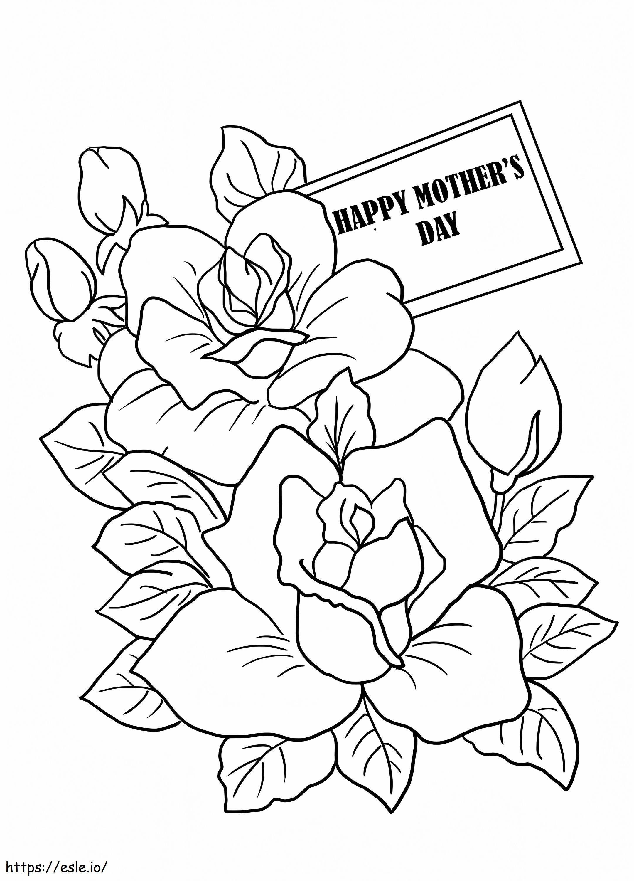 Coloriage Fleurs pour maman 3 à imprimer dessin