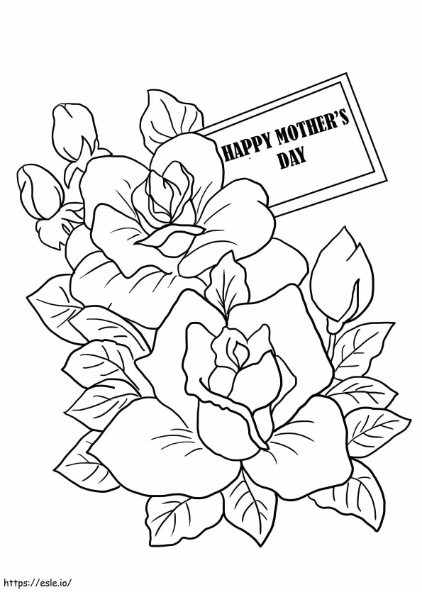 Coloriage Fleurs pour maman 3 à imprimer dessin
