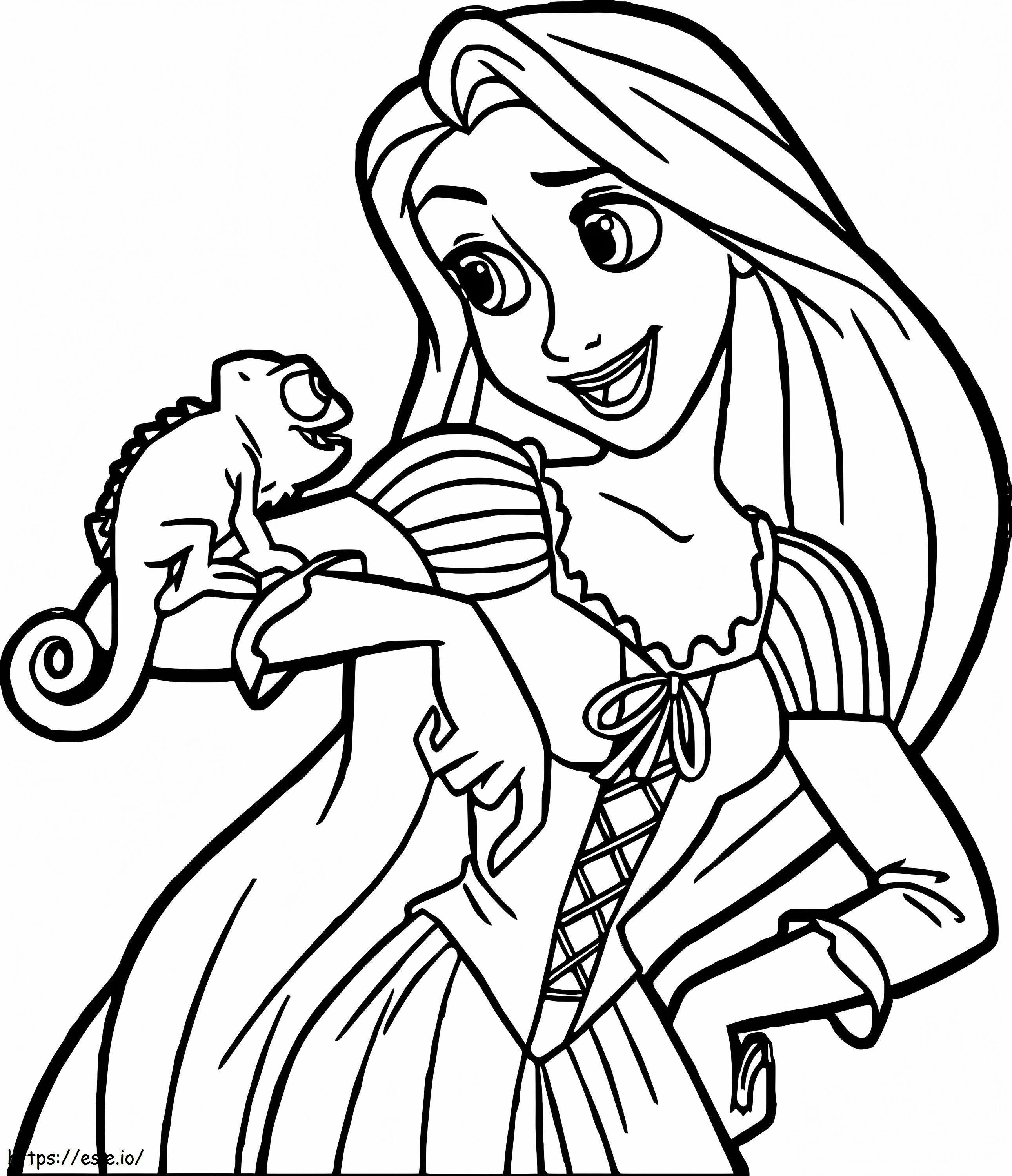 Coloriage Heureuse princesse Raiponce 2 à imprimer dessin