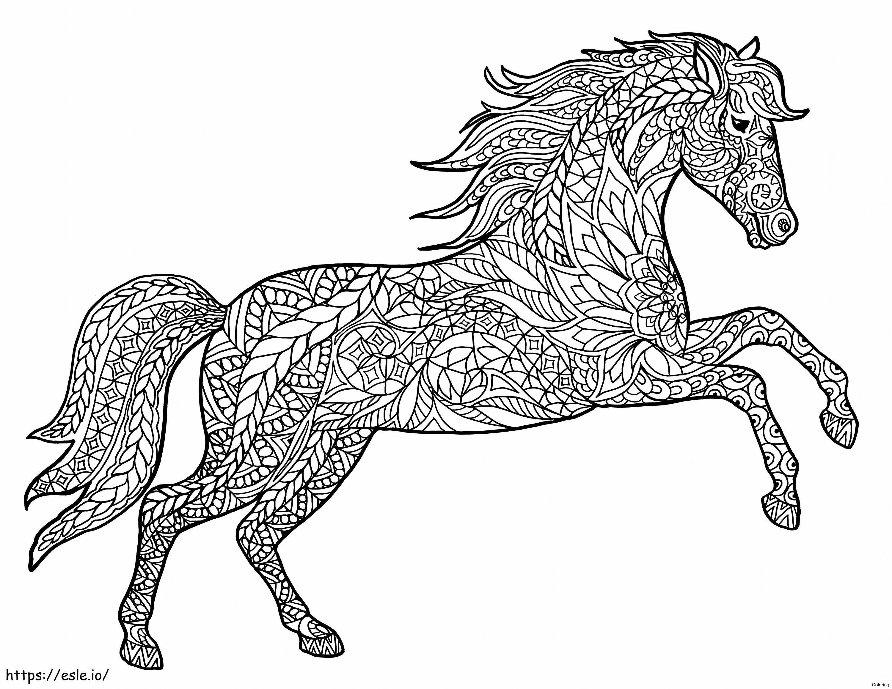 1541811334 Daring Horse Aikuisille Aikuisten sivu Lahja seinätaide Mandala Scaled 2 värityskuva