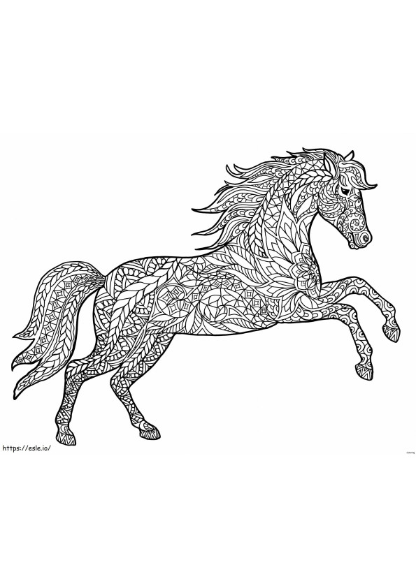 1541811334 Daring Horse Felnőtteknek Felnőtt oldal Ajándék fali művészet Mandala méretaránnyal 2 kifestő