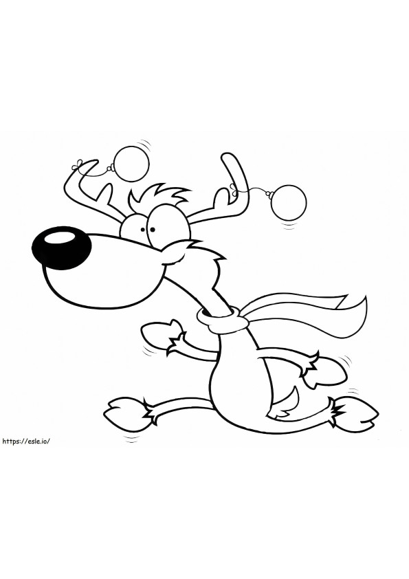 1544147499 Página colorida de rena monumental Desenhos animados de Natal para colorir gratuitamente para imprimir para colorir