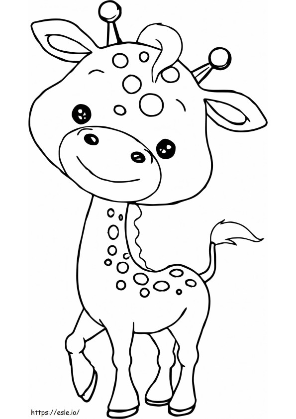 Smiling Giraffe At The Zoo coloring page