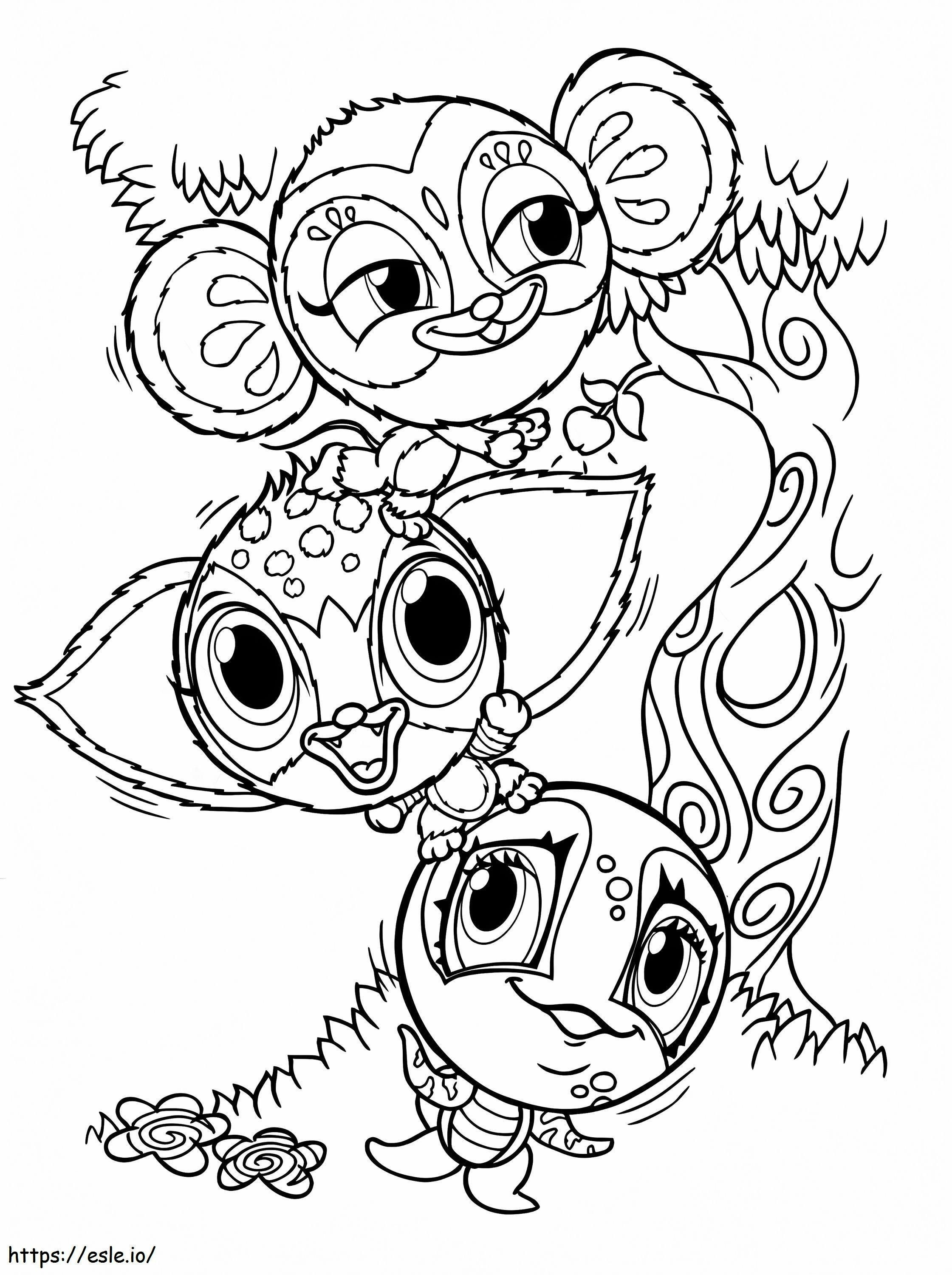 Funny Zoobles coloring page