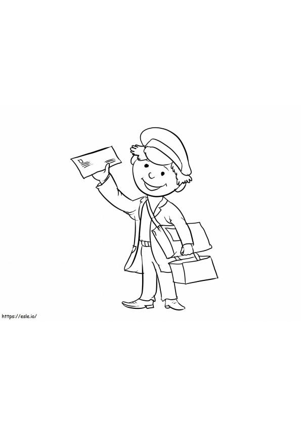 Simple Postman coloring page