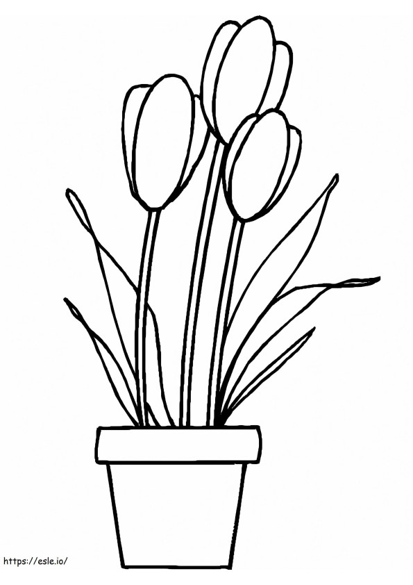 Coloriage Pot de fleur gratuit à imprimer dessin