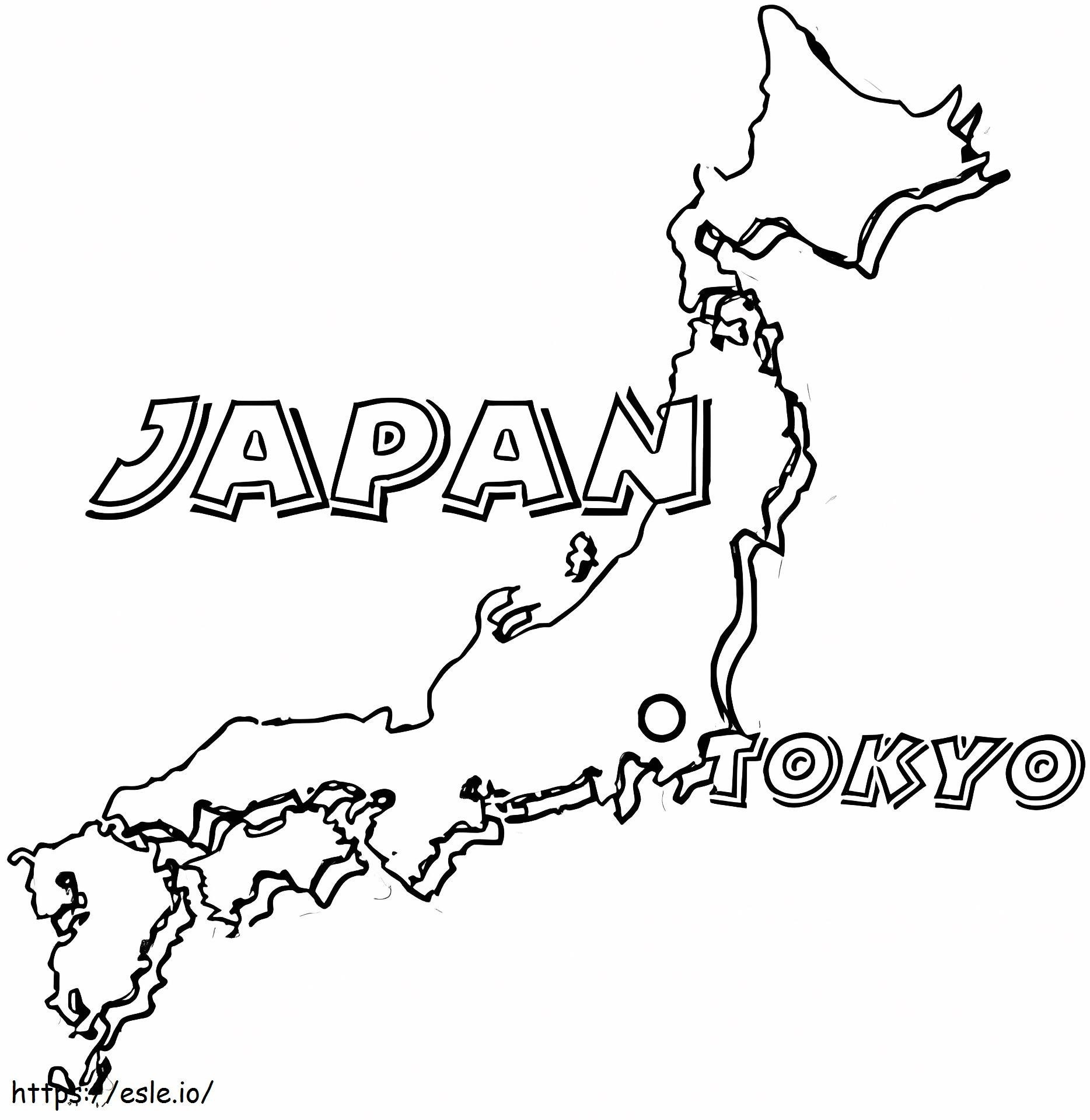 Mapa Japonii kolorowanka