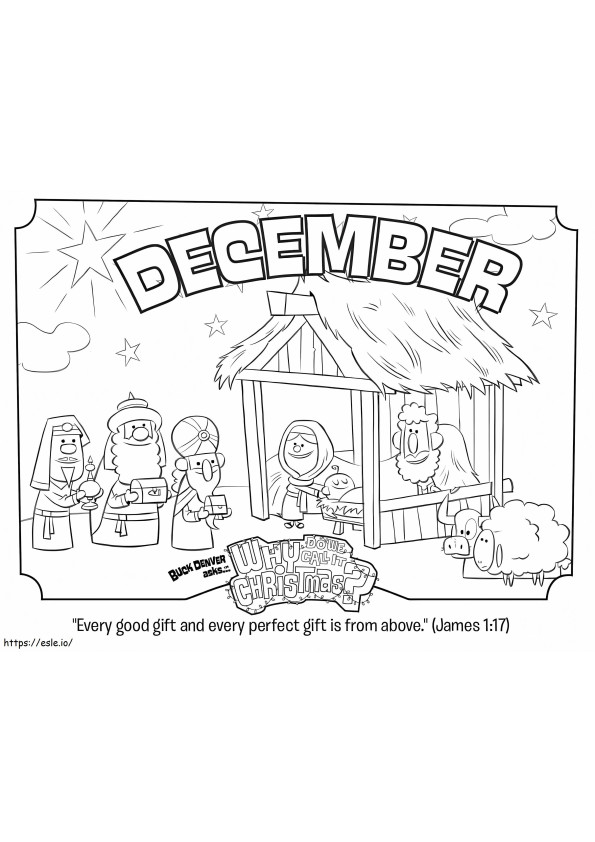 joulukuuta 1 värityskuva
