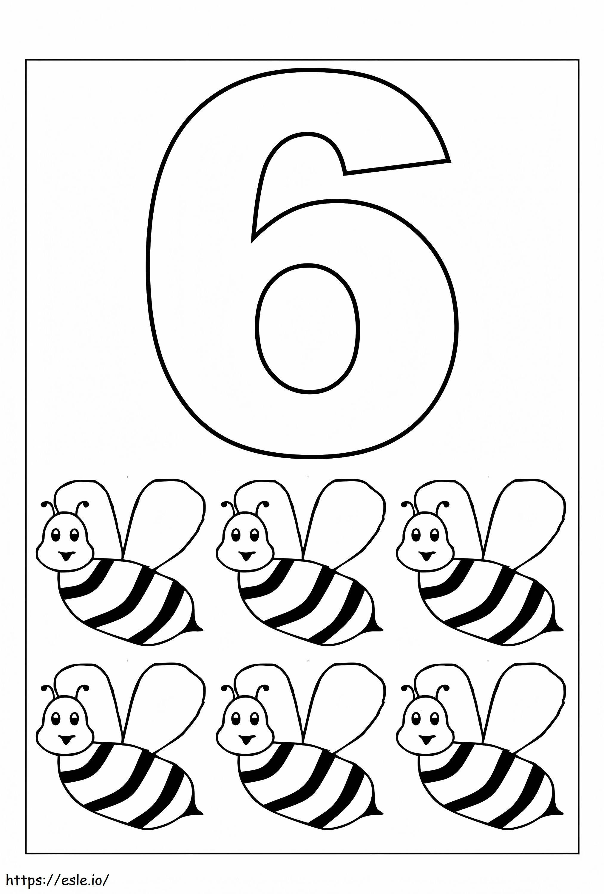 Coloriage Numéro six et six un à imprimer dessin
