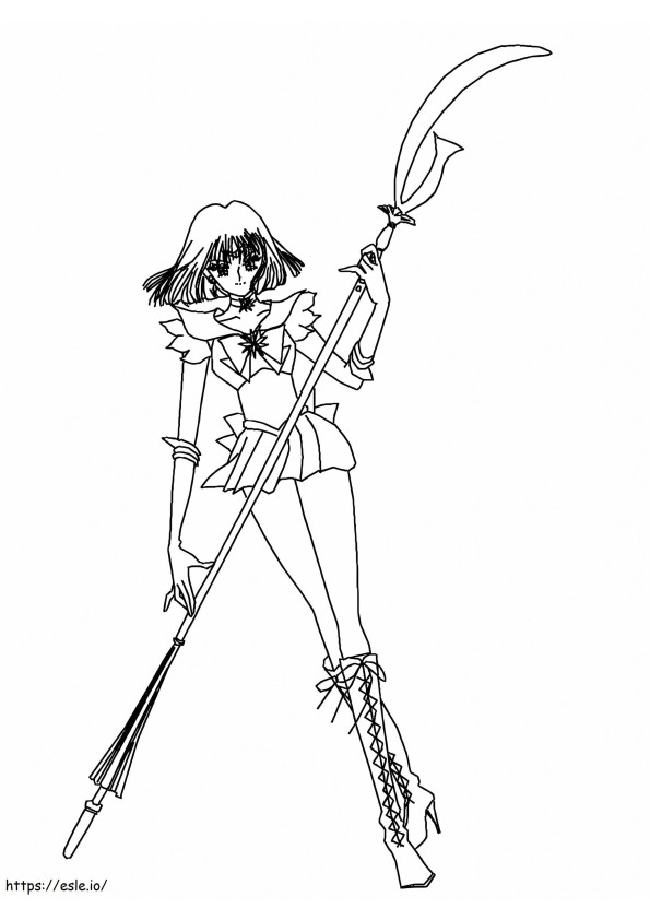 Awesome Sailor Saturn coloring page