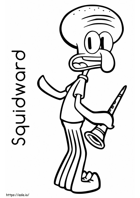 Squidward 3 coloring page