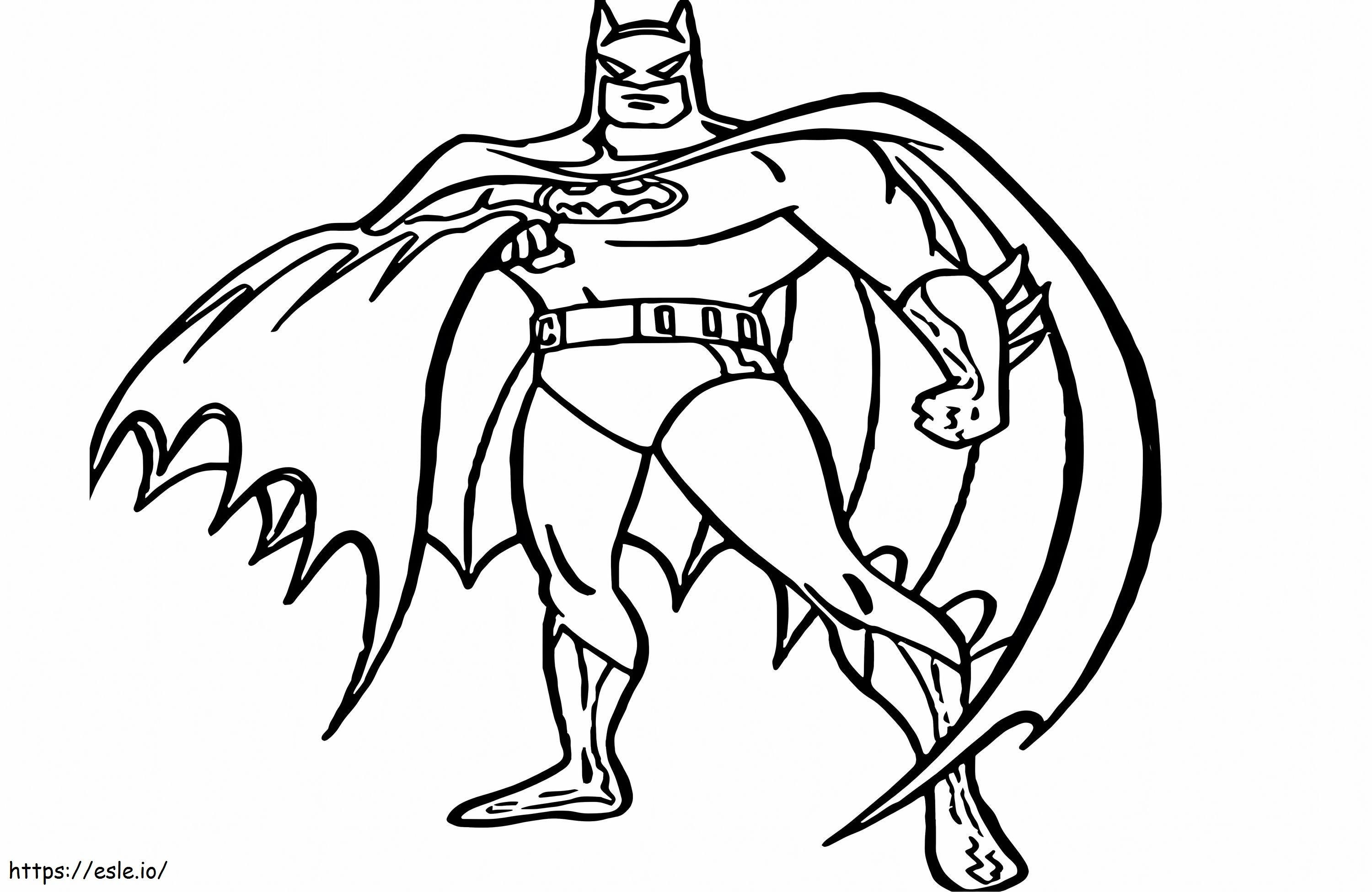 Batman Memegang Jubahnya Gambar Mewarnai