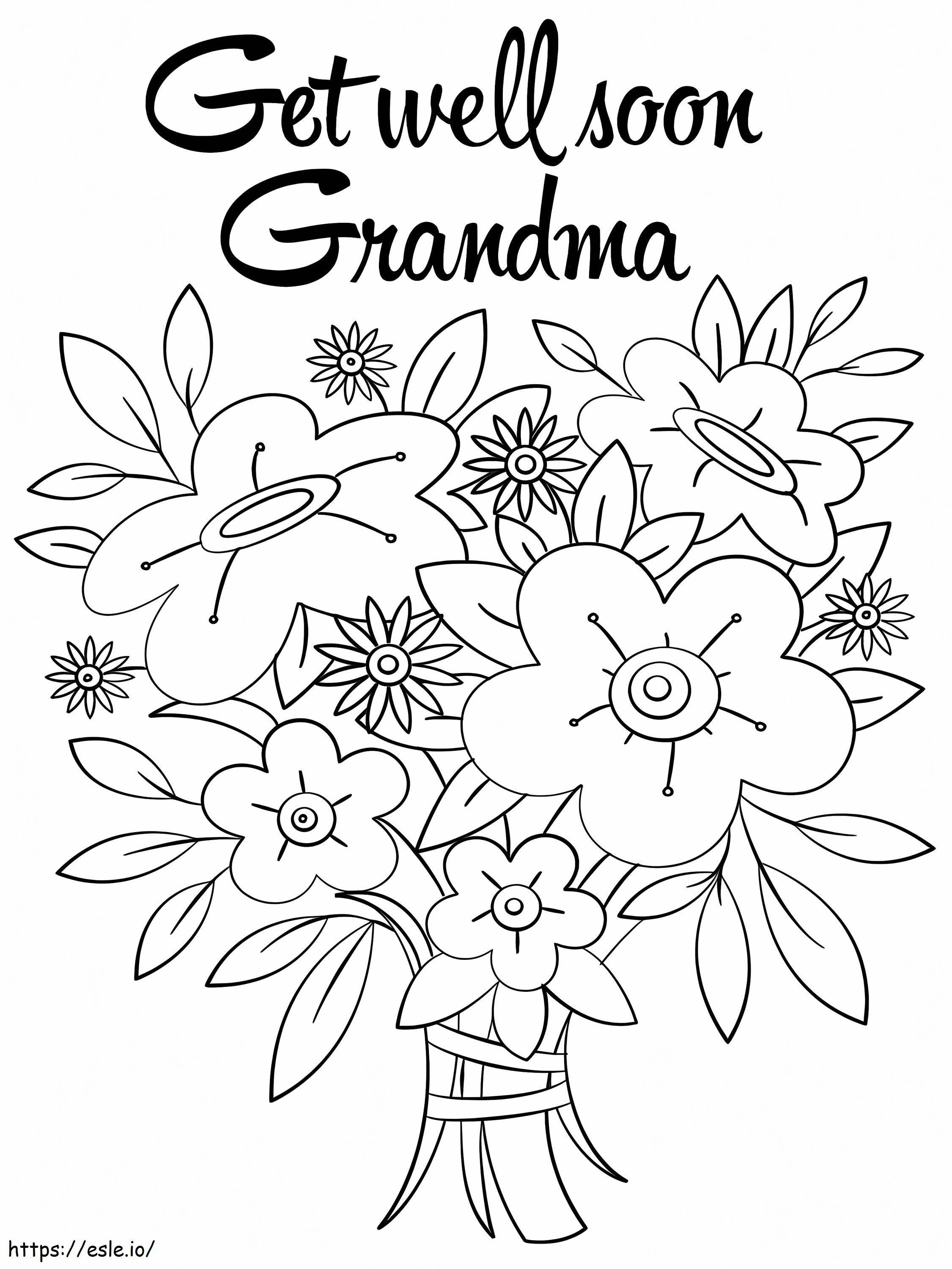 Coloriage Guérissez bientôt grand-mère à imprimer dessin