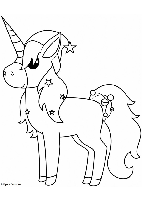 Christmas Unicorn coloring page