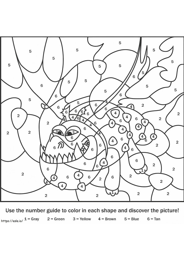 Meatlug Dragon Color By Number coloring page