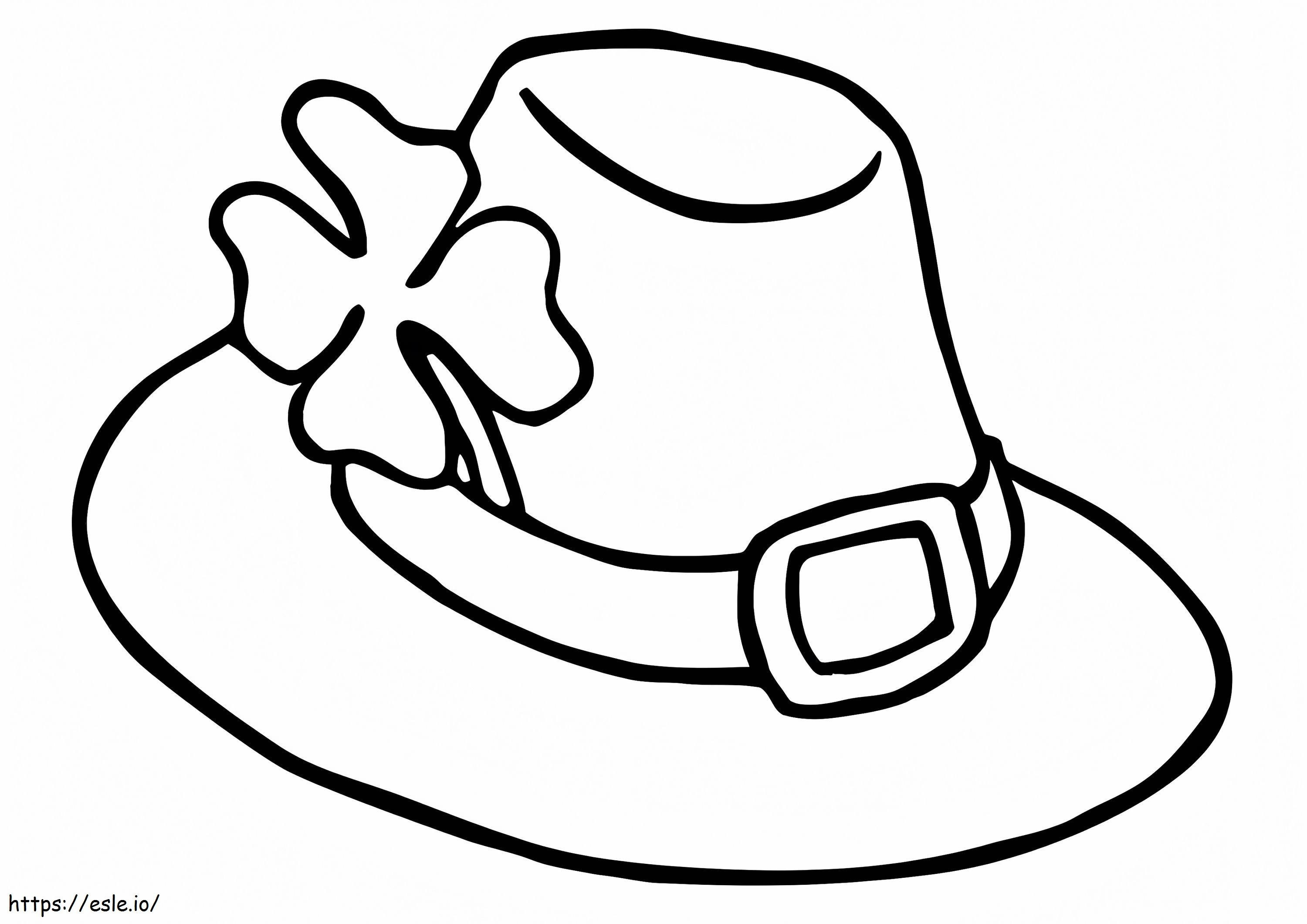 Coloriage Chapeau de trèfle à quatre feuilles à imprimer dessin