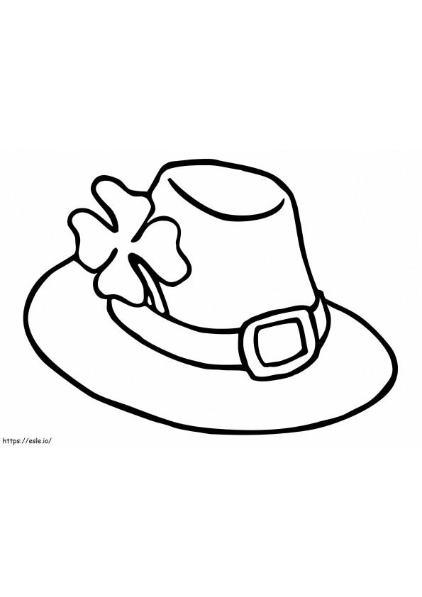 Coloriage Chapeau de trèfle à quatre feuilles à imprimer dessin