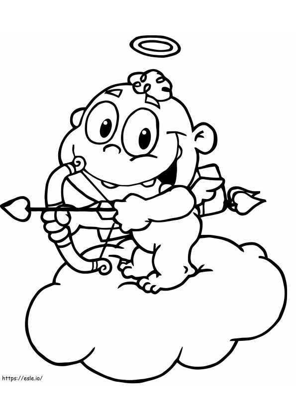 Cute Valentine Cupid coloring page