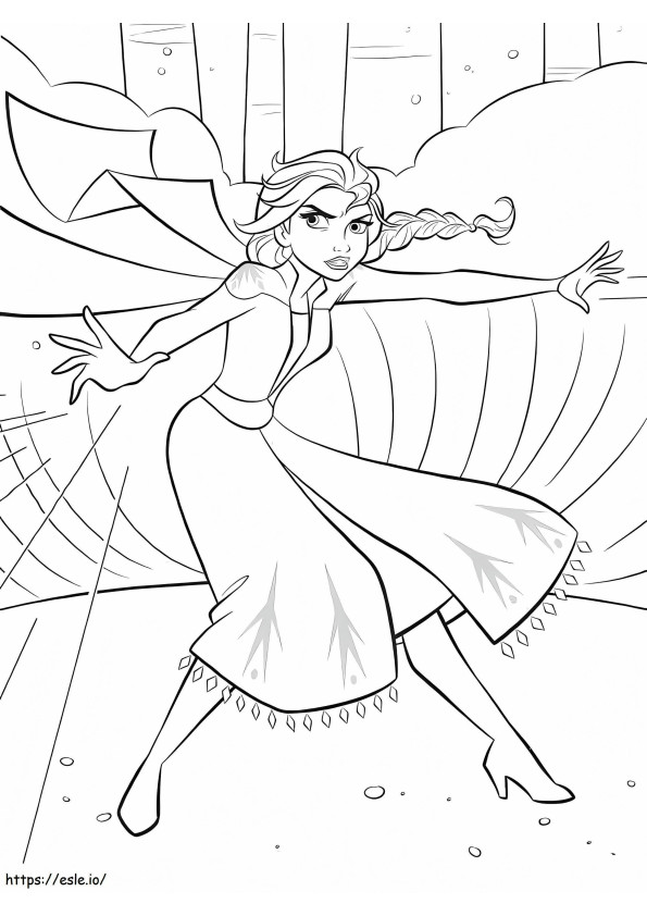 Elsa Fights coloring page