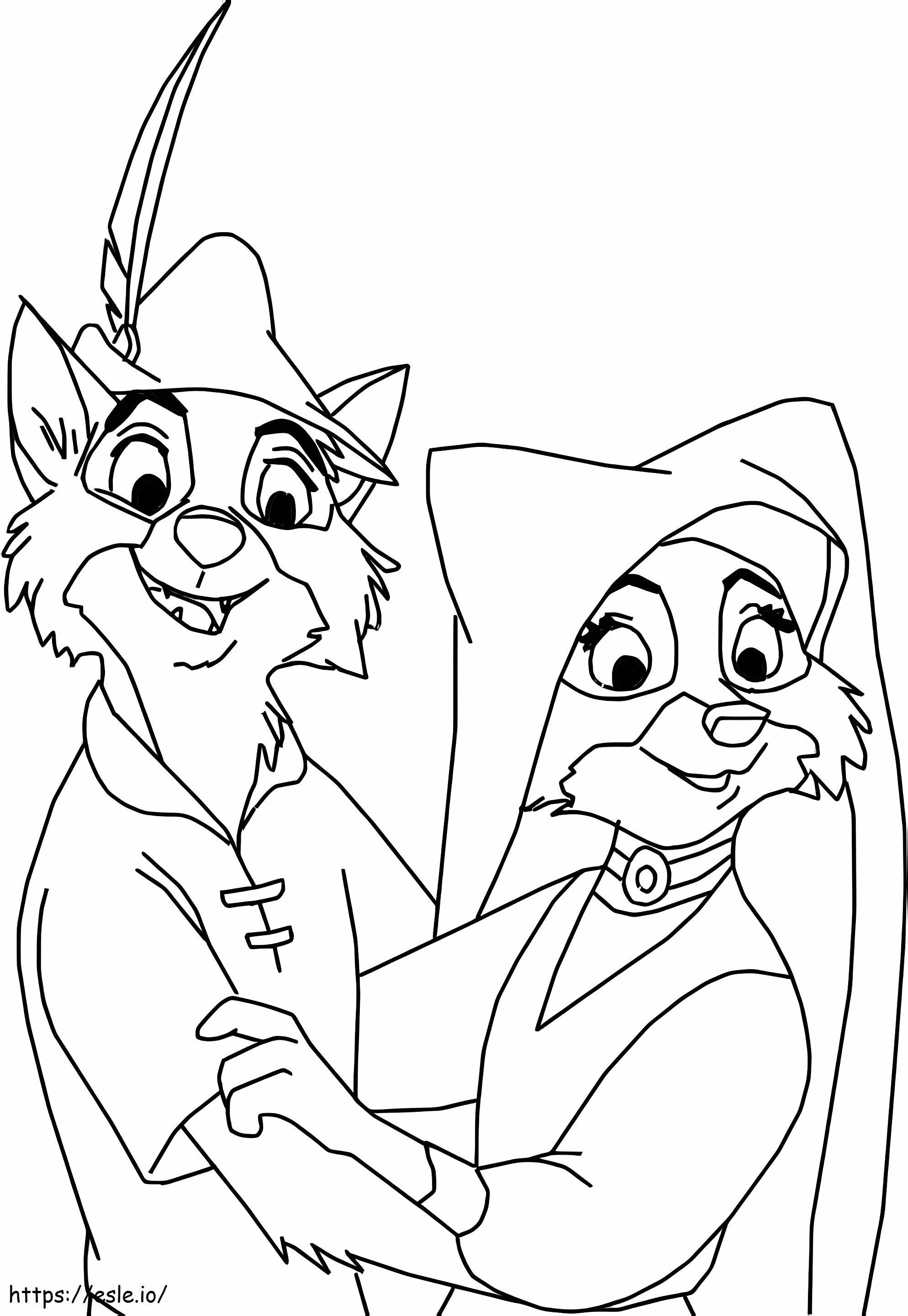 Marianne dan Robin Hood yang cantik Gambar Mewarnai