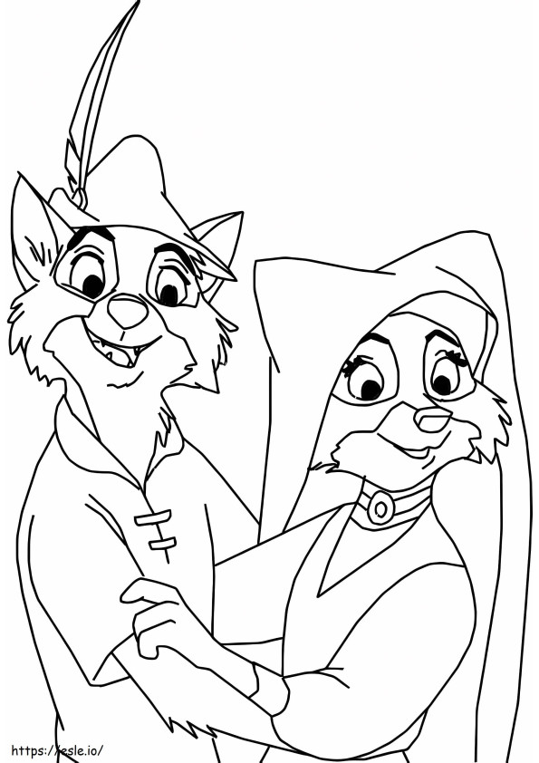 Linda Marianne e Robin Hood para colorir