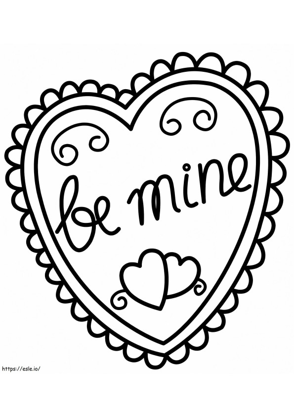 Be Mine Valentine Heart coloring page