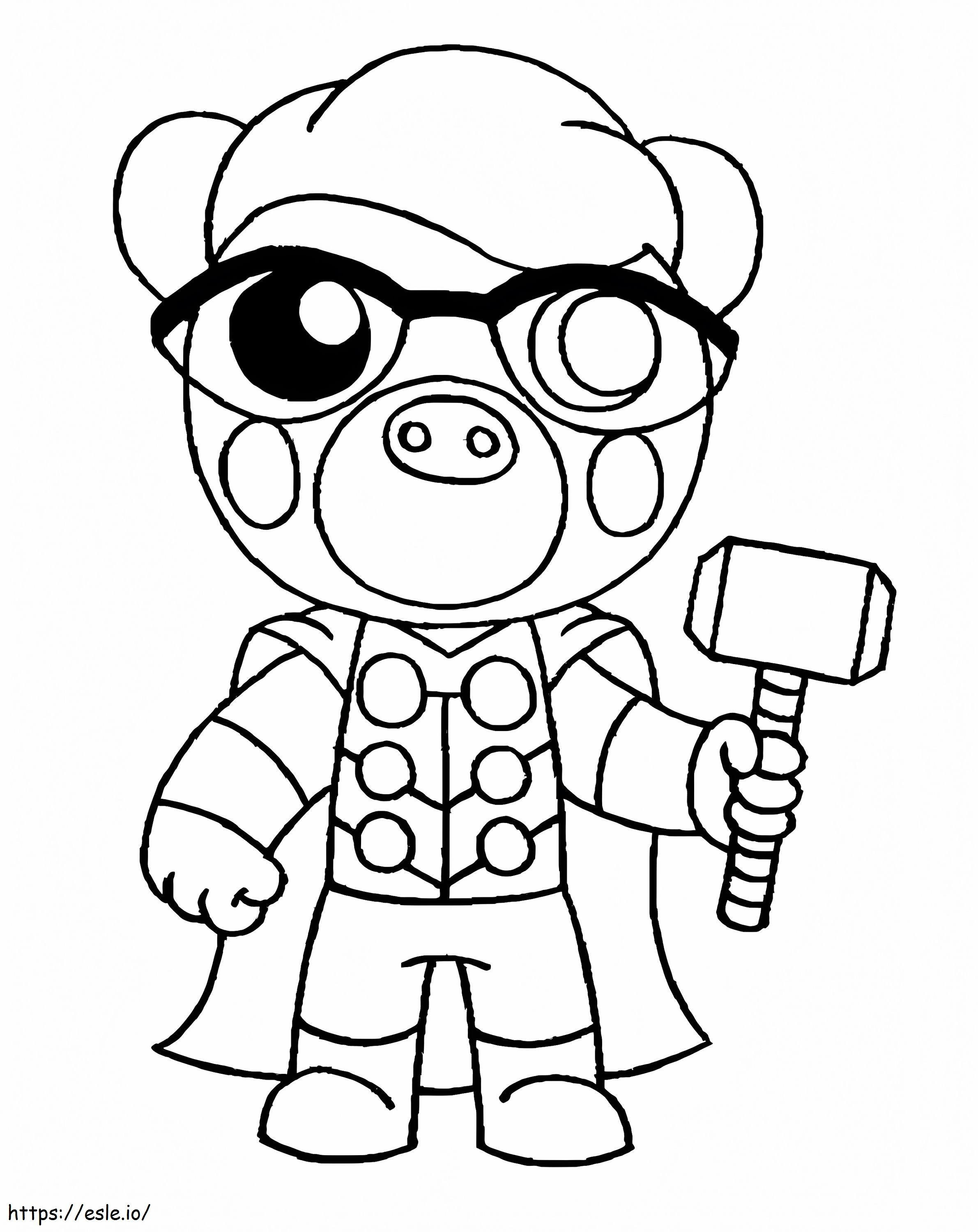 Thor Pony Piggy Roblox coloring page