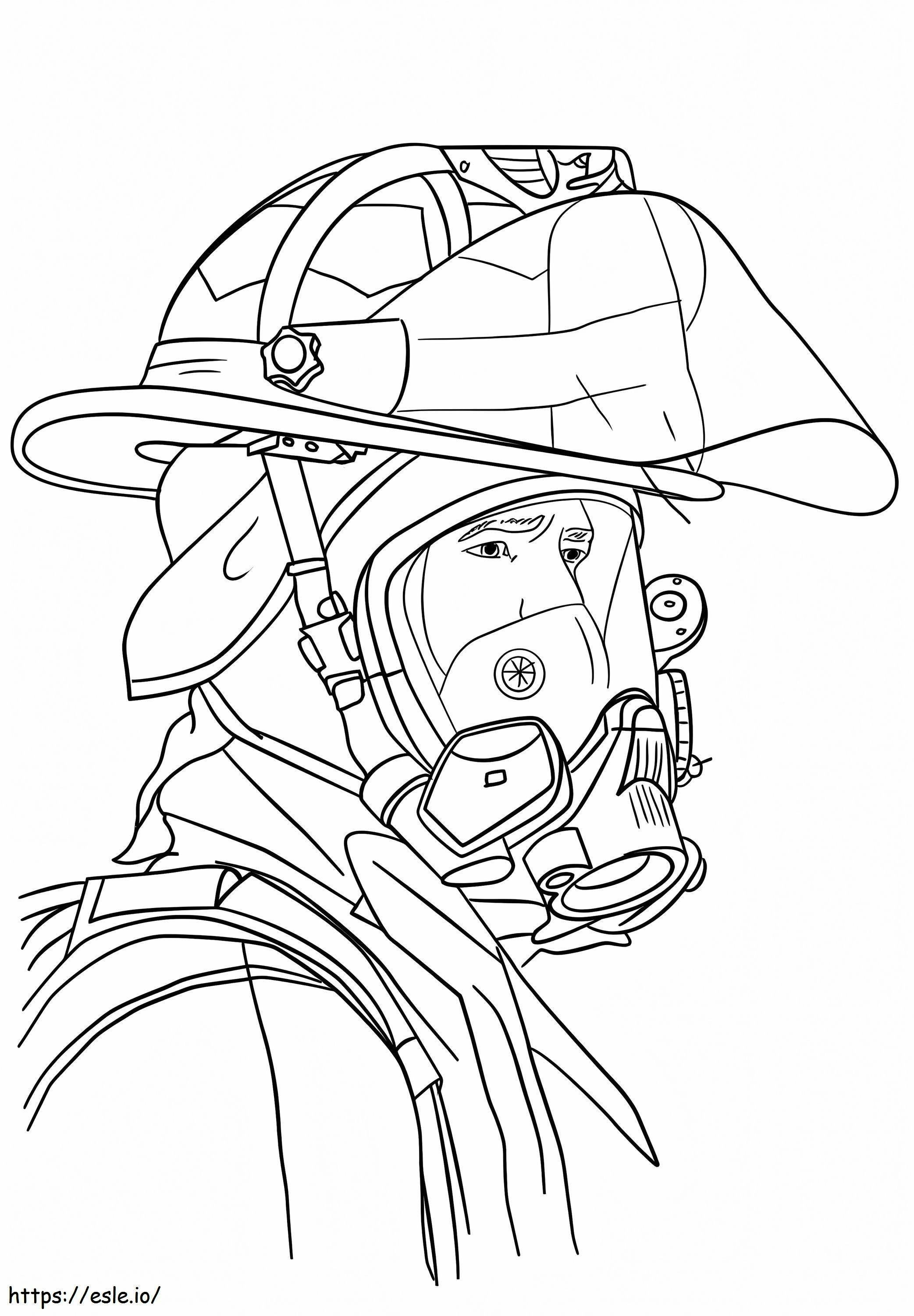 Coloriage Portrait de pompier à imprimer dessin