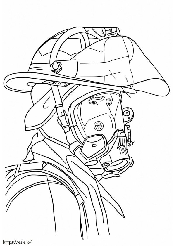 Retrato de bombeiro para colorir