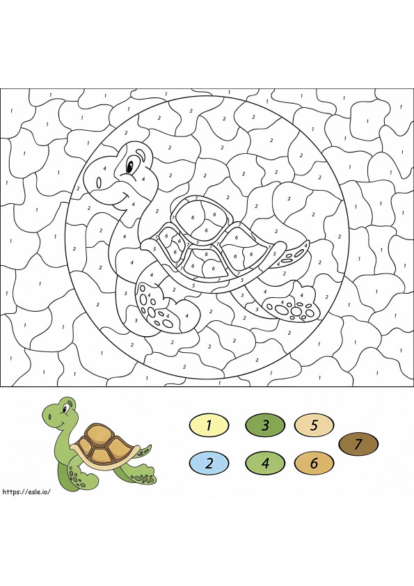 Colorear por números tortugas marinas para colorear