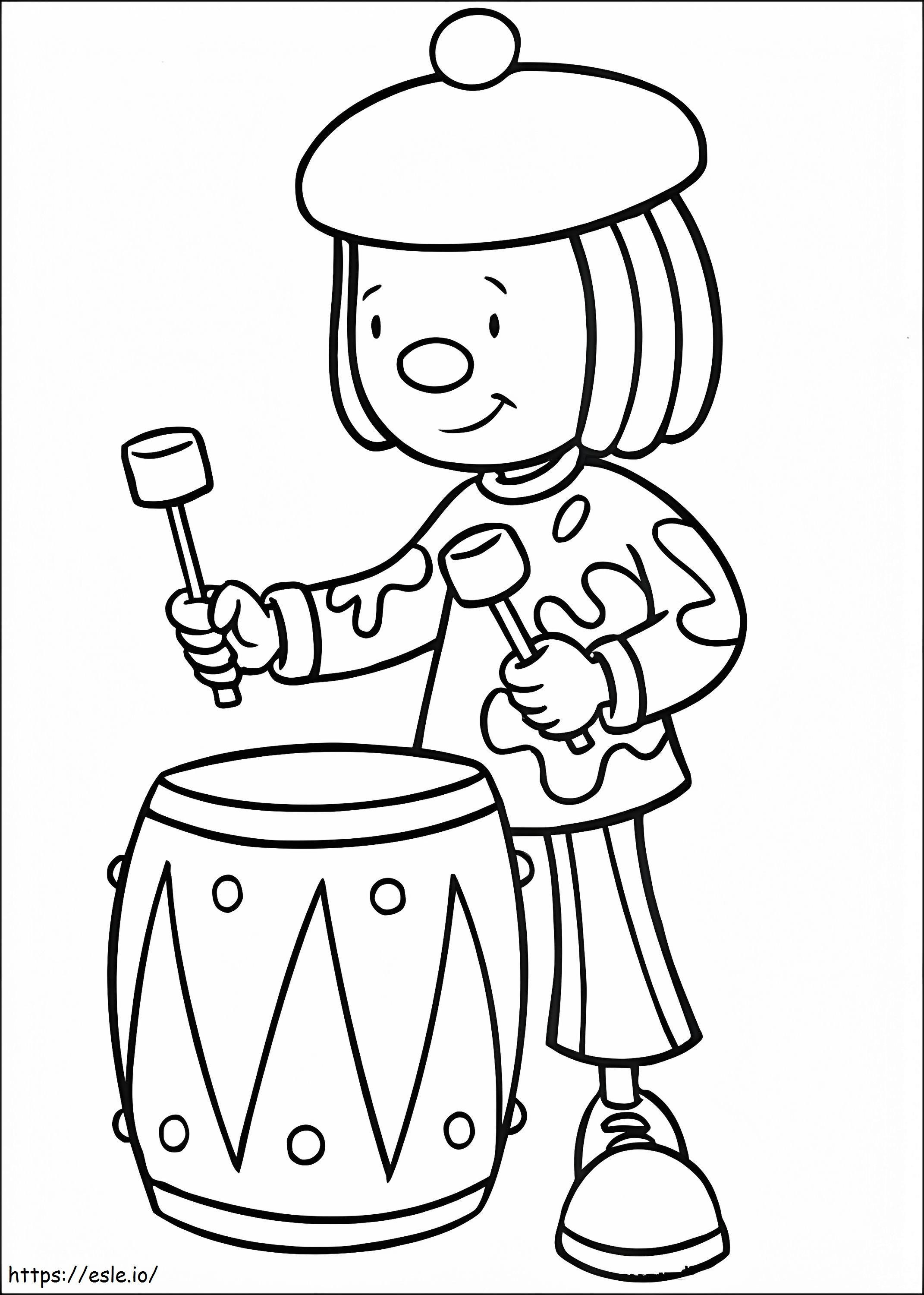 JoJo Tickle Playing Drum coloring page
