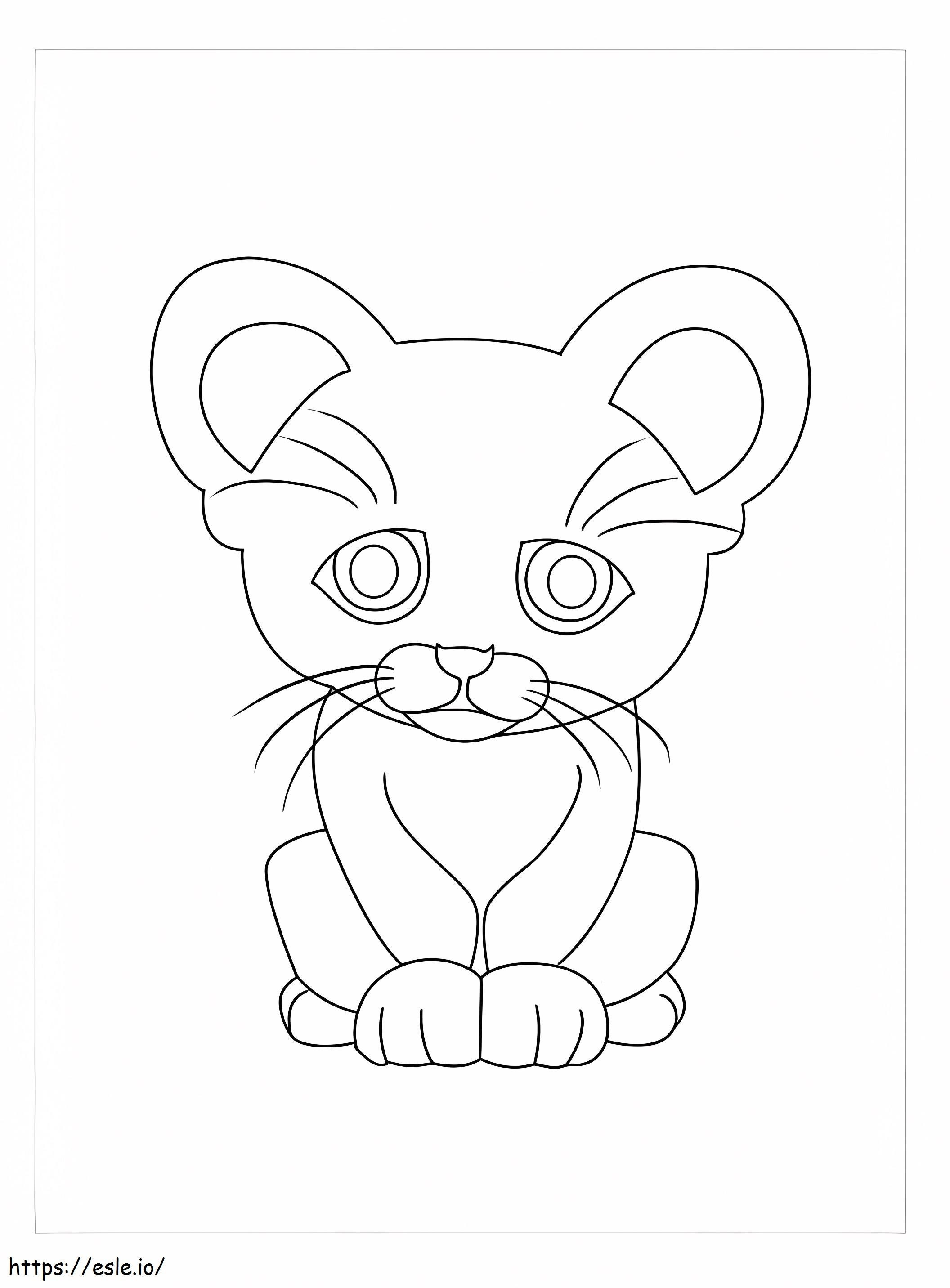 Baby Panther Sitting coloring page