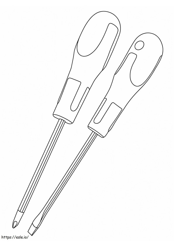 Screwdrivers coloring page