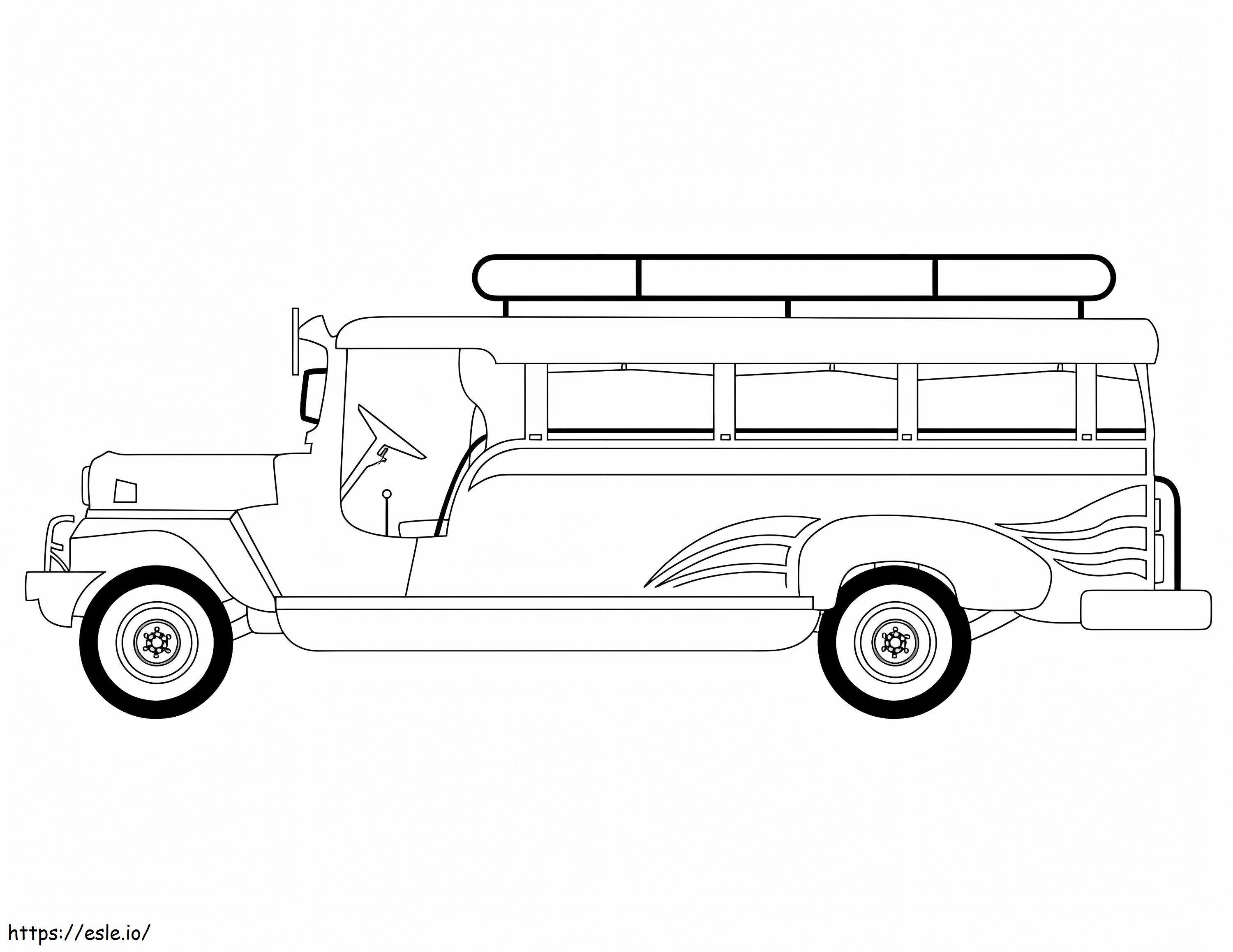 Easy Jeepney coloring page
